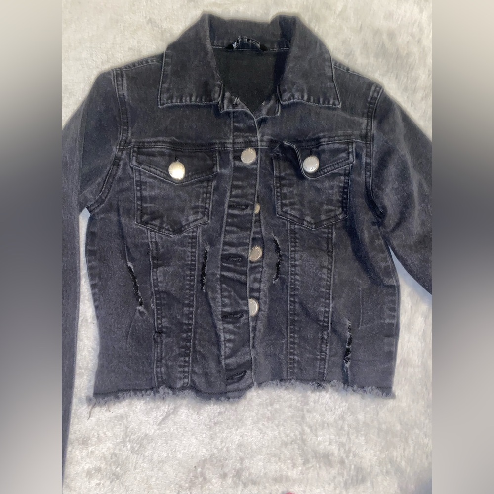 Black Distressed Denim Jacket